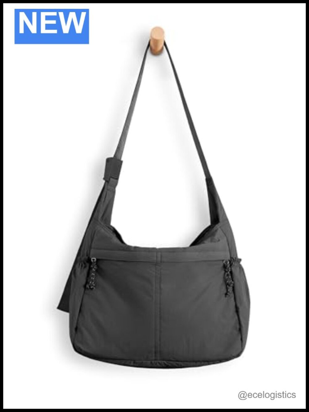 20L Nylon Crossbody Tote Bag Lightweight Hobo Shoulder Sling for Gym Travel